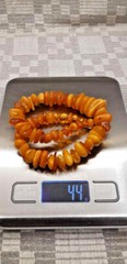 BALTIC HONEY NECKLACE FROM NATURAL AMBER VINTAGE BEAUTIFUL 44gr