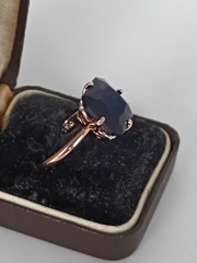 Vintage 1990-s 14 Ct Rolled Gold Sapphire Ring Size UK N US 6 3/4- Hallmarked!