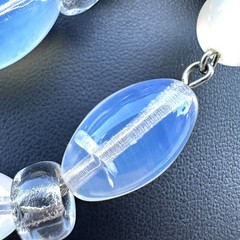 Vintage Opaline Glass Moon Glow Opera Necklace 56” Layering Statement Opalite