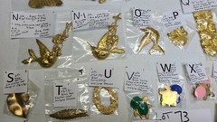Vtg Lot #73 Miriam Haskell Stamping Findings Jewelry Design Craft Turtle Bug bow