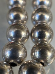 Vintage Sterling Silver Ball Beaded Necklace & Bracelet