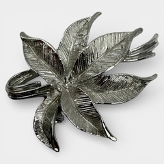 Gerry’s Silver Tone Leaf & Flower Brooch Pin Set Vintage Signed