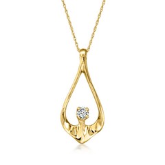 Vint Diamond Open Teardrop Ncklc in 14k Gold 18 inches