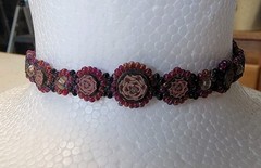 Vintage Y2K Handmade Seed Bead & Polymer Clay Rose Choker – Romantic Fairygrunge