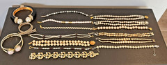 Lot 16 Vintage Now Simulated Faux Pearl Bracelets 2 Napier 1 Coro 2 Patented