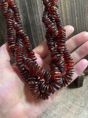 24” 3 Strand Cherry Cognac Baltic Amber Beaded Bold Statement Necklace