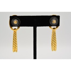 True Vintage Dangle Earrings Brushed Gold Dangle Textured Chunky NOS 1980s BinAB