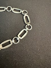 Vintage Thailand Sterling Silver Chunky Chain Link Design Bracelet 7.5″