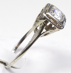 Antique Art Deco 1920’s Diamond Engagement 18KW Ring Size 6 UK-L1/2 EGL USA