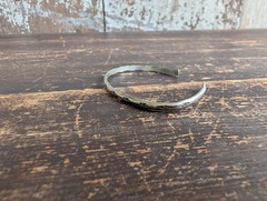 Vtg 90s Southwestern Style Sterling Silver Cuff Bracelet Hand Stamped Sunrise
