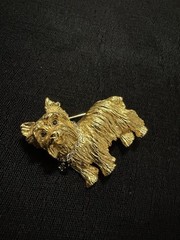 Vintage RARE Signed JOAN RIVERS Yorkie Dog Necklace, Bracelet, and Brooch Set