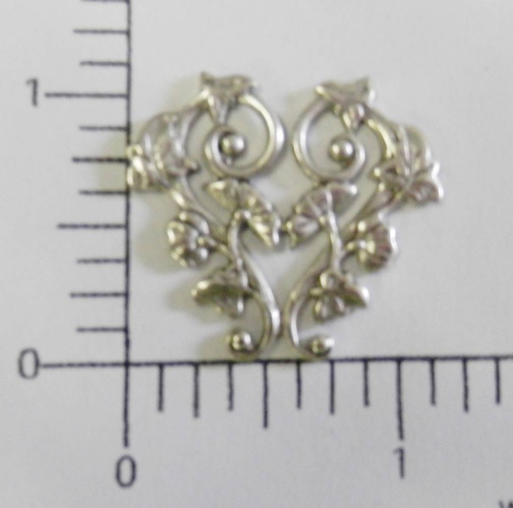 30554 Matte Silver Oxidized Floral Scroll Jewelry Finding