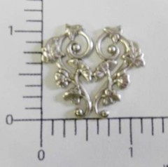 30554 Matte Silver Oxidized Floral Scroll Jewelry Finding