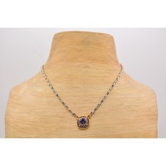 1928 Vintage Crystal Necklace Purple Rhinestone Silver Gold Signed 1990s BinAU