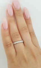 Art Deco Single Cut Diamond Platinum Eternity 0.63 ct Wedding Band Ring