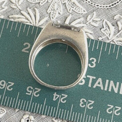 Chunky Sterling Silver Clear CZ Open Channel Set Solitaire Statement Ring 6.25