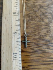 Antique 1/20 12K Gold Filled Cross & 18 Inch Chain