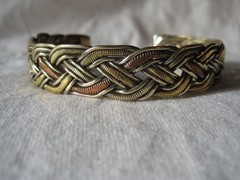 Three metal weave Tibetan Buddhist medicine bracelet. Copper, brass… Bracelet1