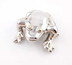 Bat-Agi Israel Sterling Silver 925 Frog Pin/Brooch 17342