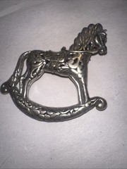 Jezlaine Rocking Horse Brooch sterling silver 925