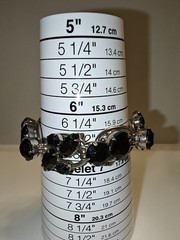 Juliana D & E Layered Jet Black Silvertone 5 Link Bracelet 6.50 BOOK Ref 1062