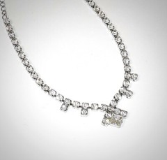 Vintage Rhinestone Crystal Necklace With Hook Closure 15.5 Inches Length