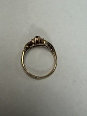 Solid 14k gold vintage pink sapphire diamond ring