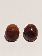 Beautiful Vintage Sunset Shade Glass Dome Clip On Earrings. MCM Style. 1″.