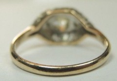 Antique Art Deco Diamond Engagement 14K Ring Size 7 UK-N1/2 EGL USA Fine