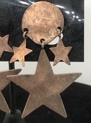Vintage High End Fashion Jewlery Copper Moon & Stars Clip-on Earrings