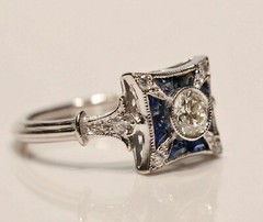 1.02Ct Old European CZ Stone Victorian Edwardian Antique Wedding Ring 925 Silver
