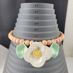 Vintage Flying Colors Multicolor Ceramic Magnolia Flower Necklace 17″