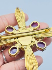 Rare Vtg PARIS HOUSE LONDON Made In England Couture Maltesse Cross Brooch Pin