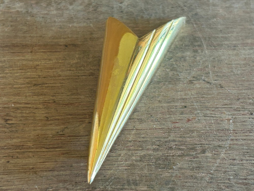 Arrow Art Deco Style Brooch Large Vtg Napier 2-7/8″ Fashion Pin Brass/Gold Tone