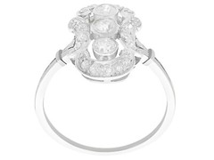 1920s 0.80 Ct Diamond 14k White Gold Dress Ring