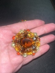 Juliana D &E DeLizza Elster Fall Color Brooch and Earring Set Book Piece #7373