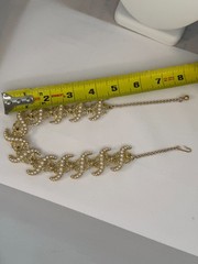 Rare Vintage 1950s 1960s Coastal Theme Faux Pearl Segmented Collar Necklace