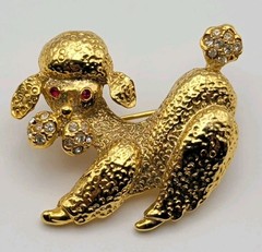 Lot of 5 Poodle Dog Pins Vintage Costume Jewelry AJC Sarahcov