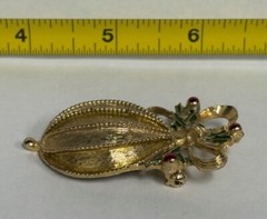 Vintage Metal Christmas Ornament Brooch