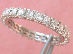 VINTAGE 1.35 ctw BRILLIANT DIAMOND PLATINUM ETERNITY BAND RING 1950 sz 10-10.25
