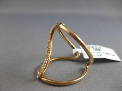 ESTATE LARGE .16CT DIAMOND 14KT ROSE GOLD 3D CLASSIC WAVE TENSION FUN RING
