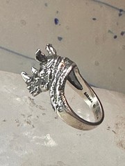 Vintage Rhinoceros ring size 5.50 Kabana rhino band sterling silver pinky women