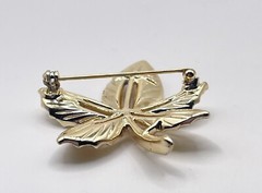 Vintage 1968 Signed Sarah Coventry “Ivy” Gold Tone Brooch Clip Earrings Set