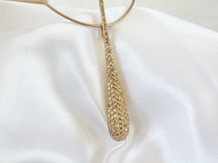 Dallas Prince Gold on Sterling Silver Modernist Marcasite Pendant Necklace