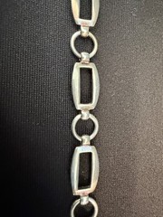 Vintage Thailand Sterling Silver Chunky Chain Link Design Bracelet 7.5″