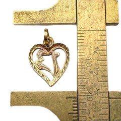 LUX Vintage 18k Gold Lucky 13 Heart Charm, Fine Jewelry, 750