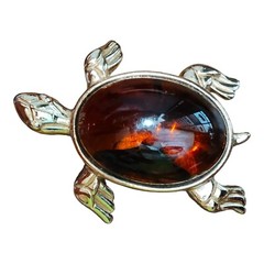 Trifari Brooch Womens Gold Mix Birthday Tortoise Shell Turtle Collectible
