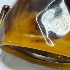 Vintage Lucite Cuff Bracelet Faux Tortoise Metal Panel Wide Modernist Sculptural