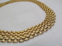 Vintage Gold Tone Wide Curb Link Choker Linked Necklace 15.5 Inch