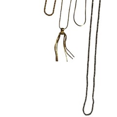 4 Napier Chain Necklaces, 3 Gold Tone, 1 Silver Tone Varies Lengths